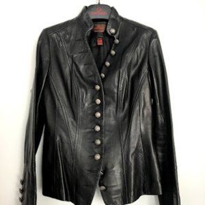 Danier black funky leather jacket